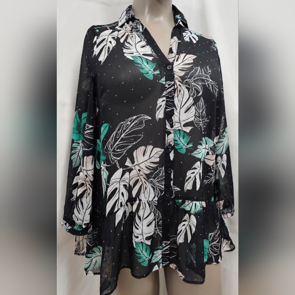 Womens Love & Legend Sheer Blouse New Siz 12